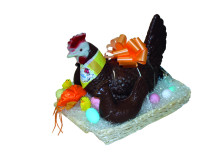 Art.120 Gallina grande cioccolato con gallinelle