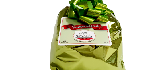 Panettone Artigianale al Pistacchio Incarto Regalo