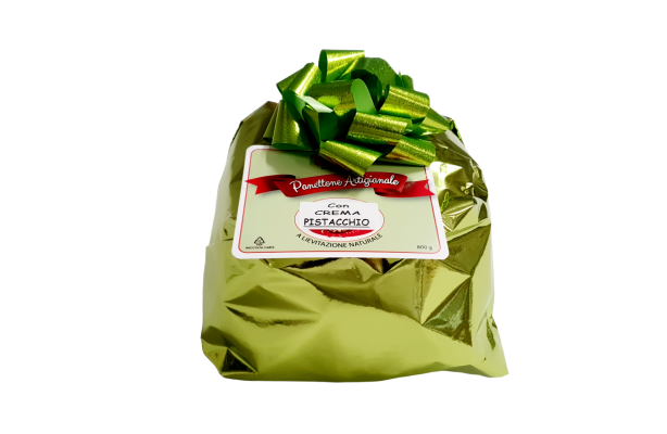 Panettone Artigianale al Pistacchio Incarto Regalo