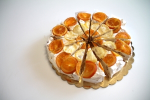 torta -torrone- arancio e limone -fette - natale